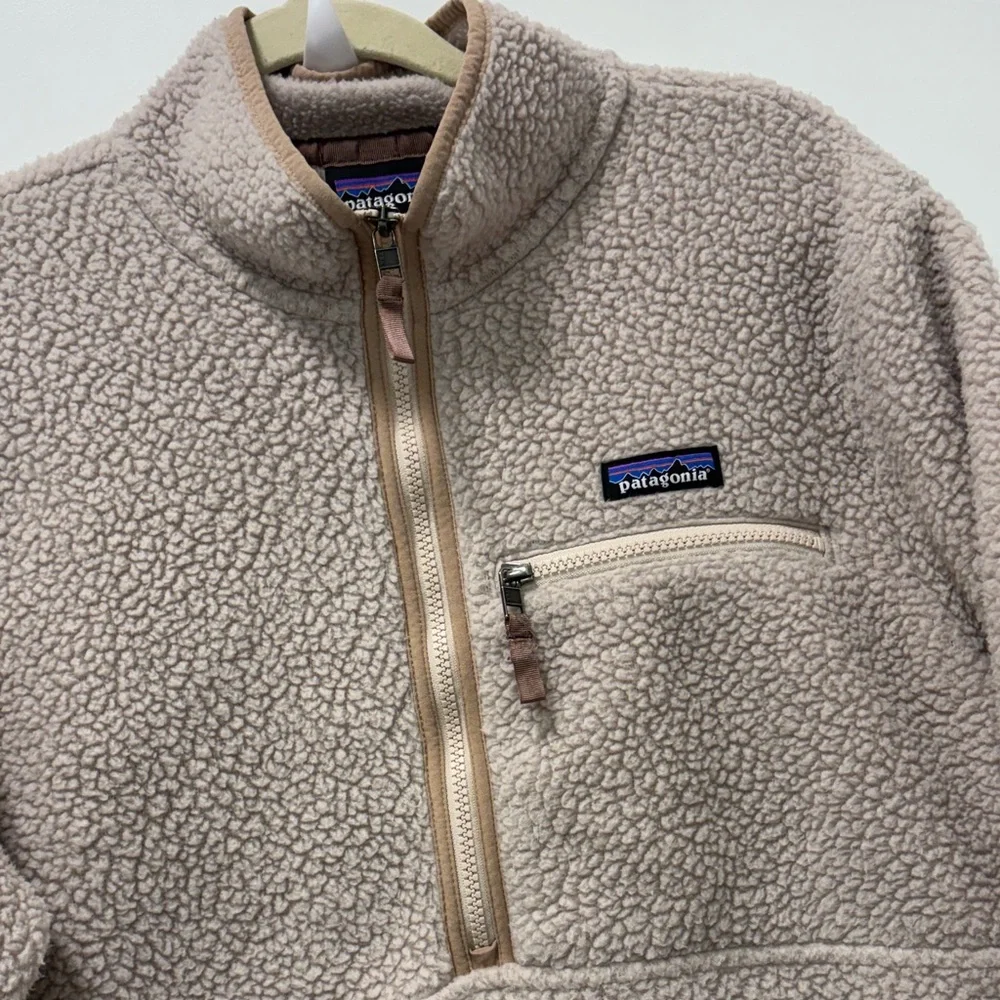 PATAGONIA WOMENS RETRO PILE FLEECE MARSUPIAL-SHROOM TAUPE! - Picture 3 of 10